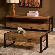 Salontafel Britt Mangohout Naturel 120x60 Twee Lades-Salontafels-Starfurn