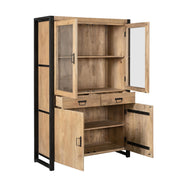 Vitrinekast Britt Mangohout Naturel 115cm-Vitrinekasten-Starfurn