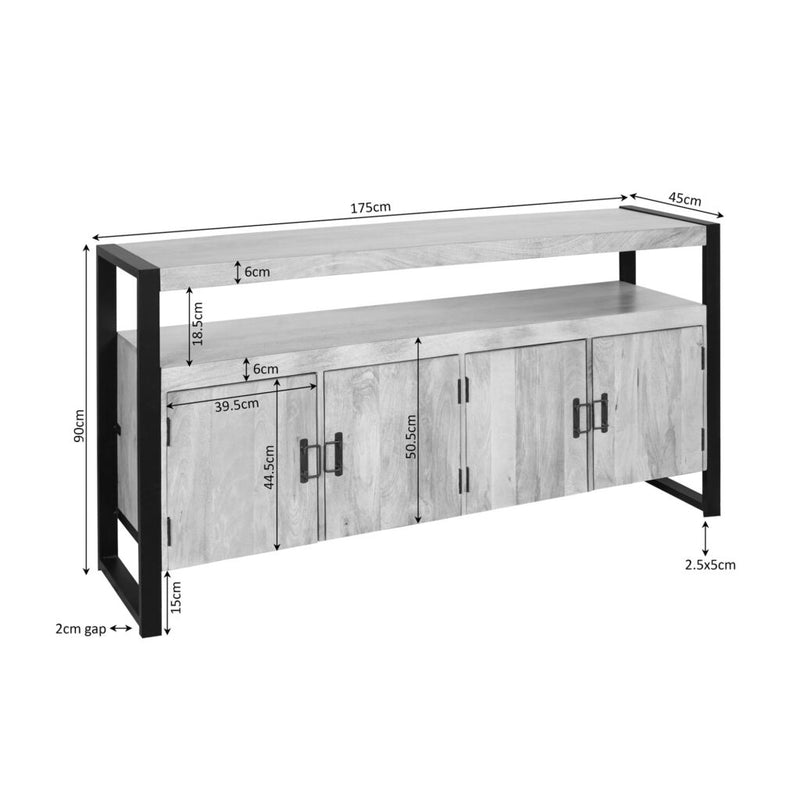 Dressoir Britt Mangohout Naturel 175cm-Dressoirs-Starfurn