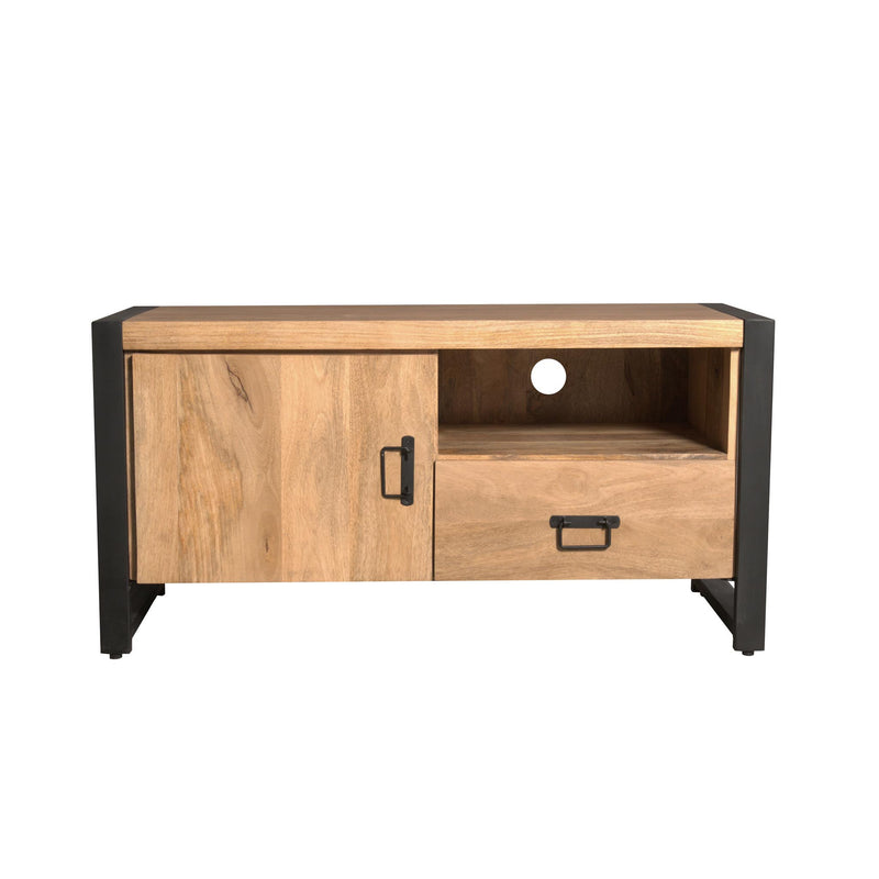 TV-meubel Britt Mangohout Naturel 110cm Deur Open Vak-TV-meubels-Starfurn