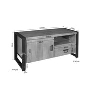TV-meubel Britt Mangohout Naturel 110cm Deur Open Vak-TV-meubels-Starfurn