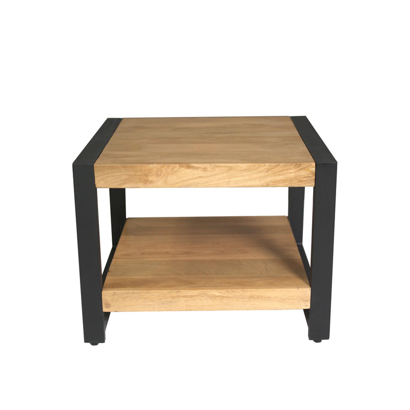 Bijzettafel Britt Mangohout Naturel 60x60 Onderblad-Bijzettafels-Starfurn