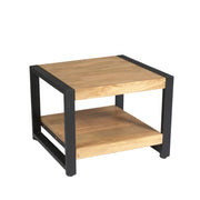 Bijzettafel Britt Mangohout Naturel 60x60 Onderblad-Bijzettafels-Starfurn