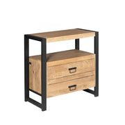 Ladenkast Britt Mangohout Naturel 80cm Twee Lades-Ladenkasten-Starfurn