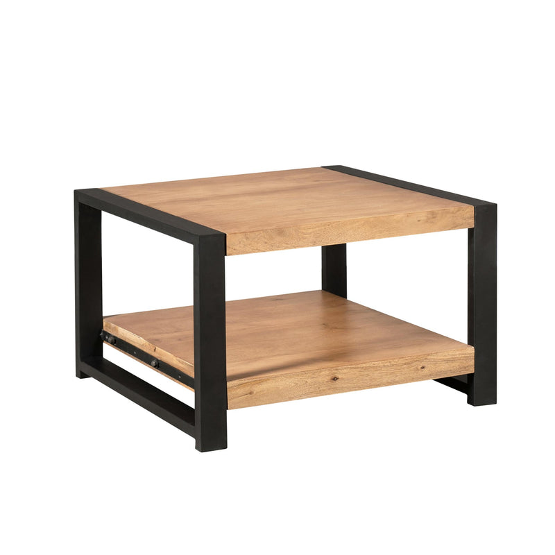 Salontafel Britt Mangohout Naturel 80x80 Onderblad-Salontafels-Starfurn