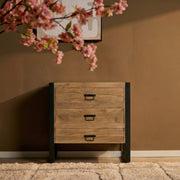 Ladenkast Britt Mangohout Naturel 80cm Drie Lades-Ladenkasten-Starfurn