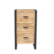 Halkast Britt Mangohout Naturel 55cm Drie Lades-Opbergkasten-Starfurn