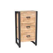 Halkast Britt Mangohout Naturel 55cm Drie Lades-Opbergkasten-Starfurn