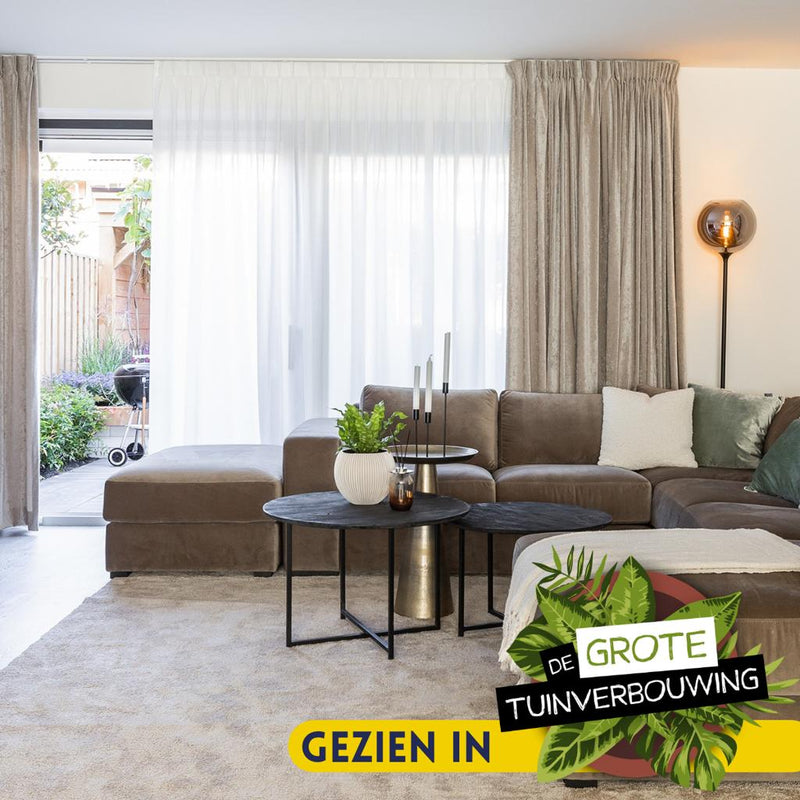Salontafel Arlington Set van 2 Zwart 70x70x40 cm-Salontafels-Starfurn