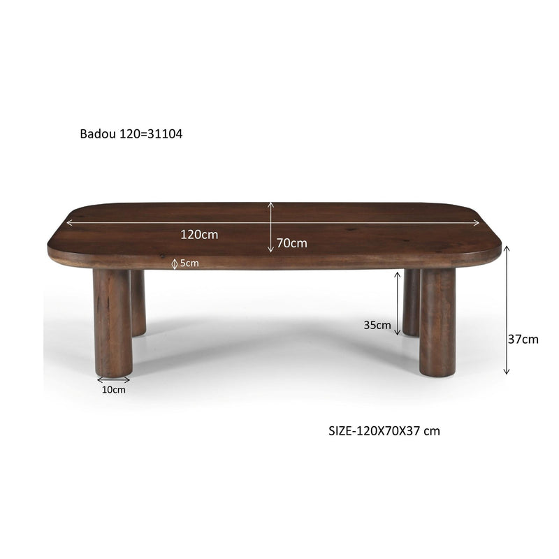 Salontafel Badou Mangohout Naturel hout 120x70 cm-Salontafels-Livingfurn