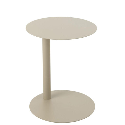 Salontafel Beige Metaal Rond 40 cm-Bijzettafels-J-Line