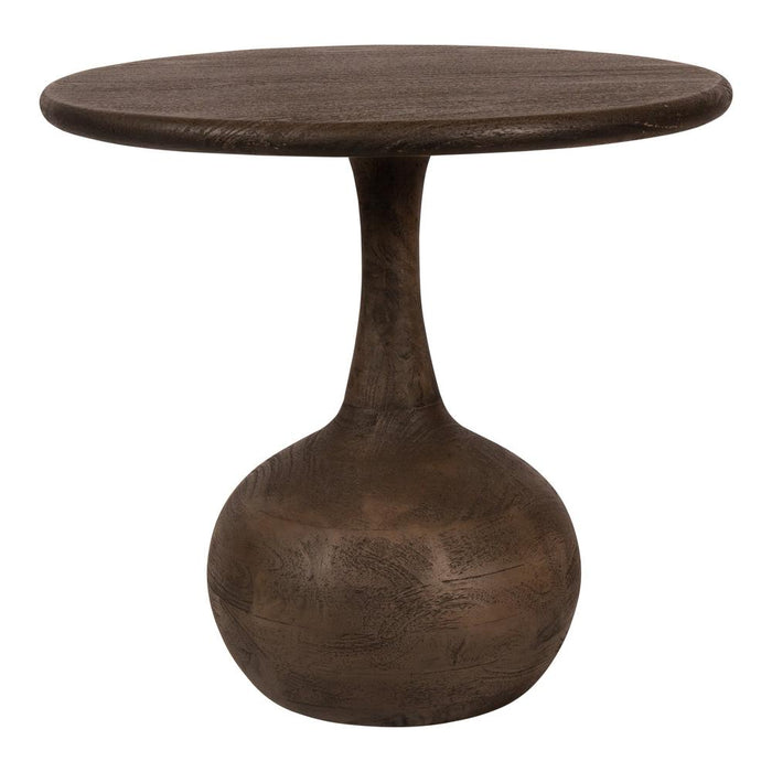Salontafel Bijzettafels Mangohout Grijs 55 cm-Bijzettafels-PTMD