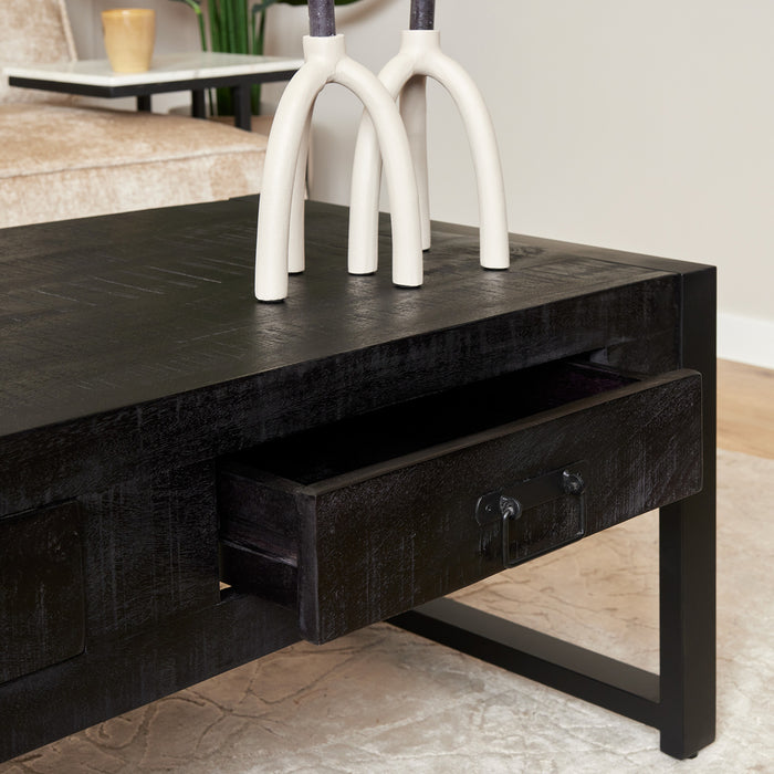 Salontafel Boaz Zwart met 2 lades 120 cm 120x60x45 cm-Salontafels-Starfurn