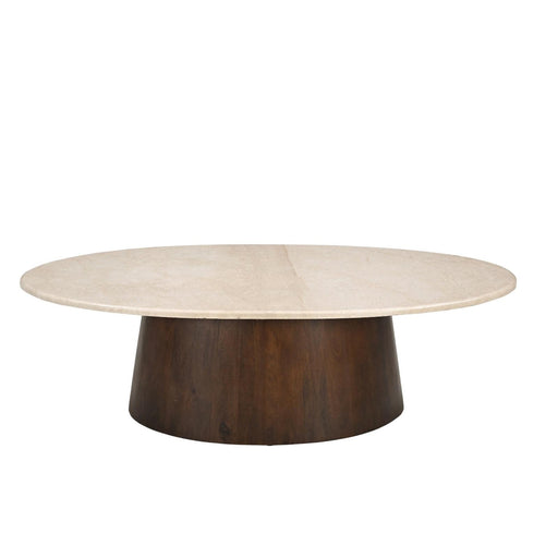 Salontafel Brix Bottecino Mangohout Crème wit 65x120 cm-Salontafels-Livingfurn