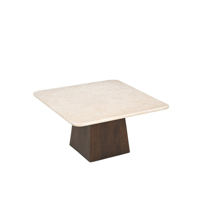 Salontafel Brix Bottecino Mangohout Crème wit 75 cm 75x75x32 cm-Salontafels-Livingfurn