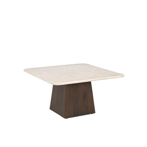 Salontafel Brix Bottecino Mangohout Crème wit 75 cm 75x75x32 cm-Salontafels-Livingfurn