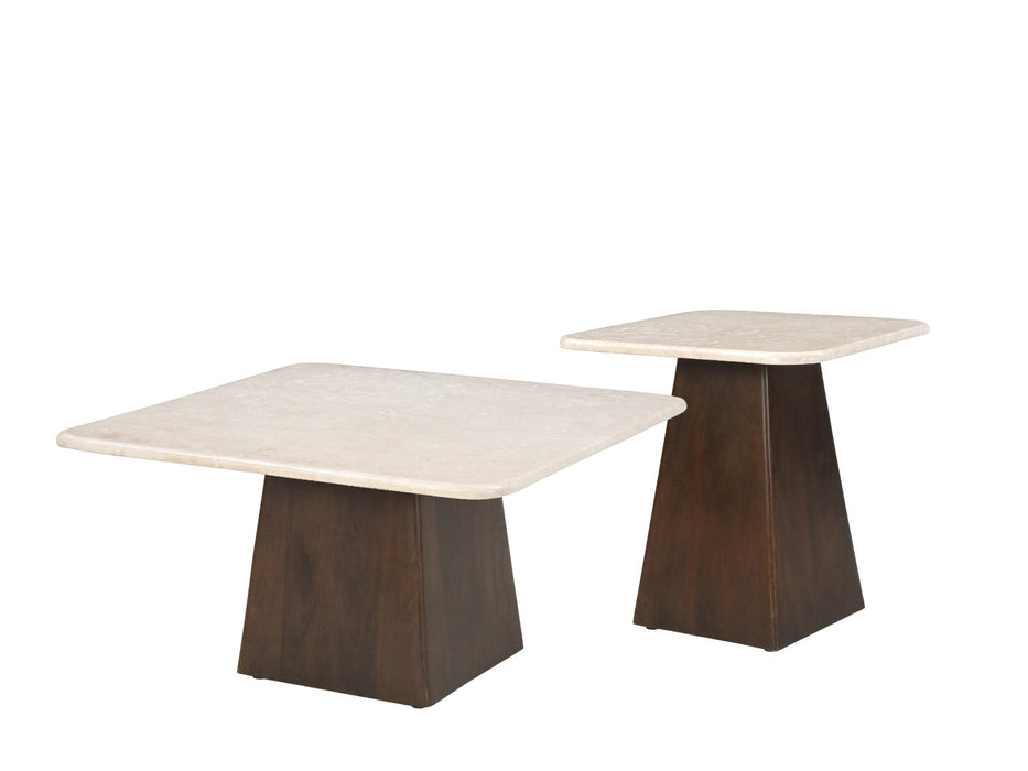 Salontafel Brix Bottecino Mangohout Crème wit 75 cm-Salontafels-Livingfurn