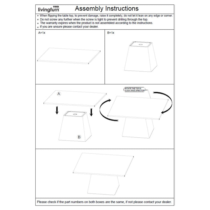 Salontafel Brix Bottecino Mangohout Crème wit 75 cm-Salontafels-Livingfurn