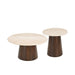 Salontafel Brix Bottecino rond Mangohout Crème wit 45 cm-Salontafels-Livingfurn