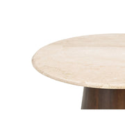 Salontafel Brix Bottecino rond Mangohout Crème wit 75 cm-Salontafels-Livingfurn