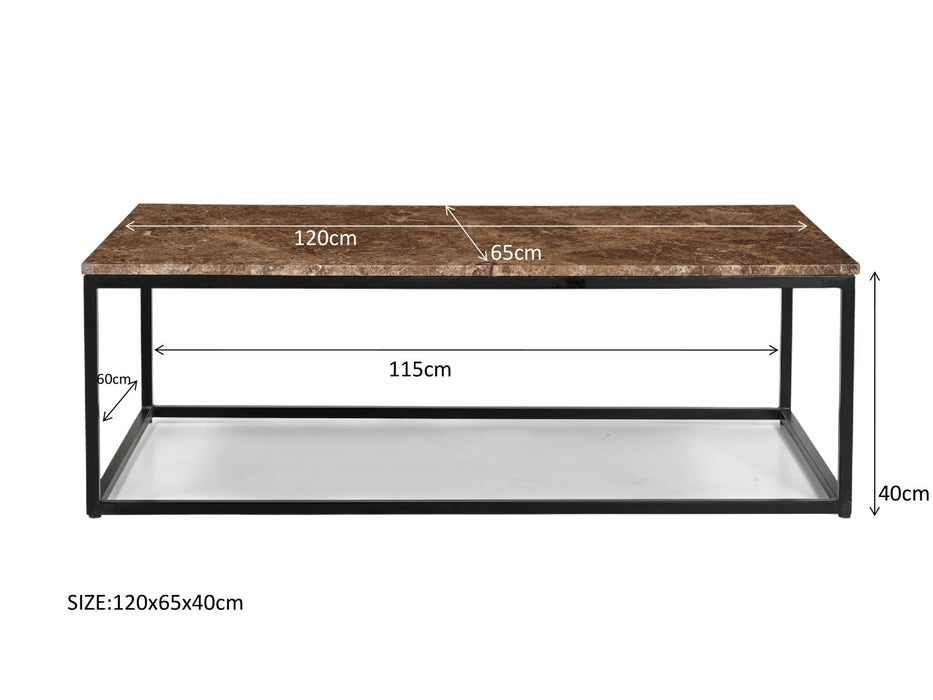Salontafel Brix Dion Emperador Marmer Bruin 60x120 cm-Salontafels-Livingfurn