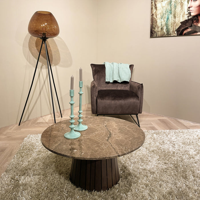 Salontafel Brix Emperador Mangohout Bruin 80 cm 80x80x38 cm-Salontafels-Livingfurn