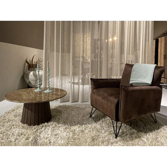 Salontafel Brix Emperador Mangohout Bruin 80 cm-Salontafels-Livingfurn