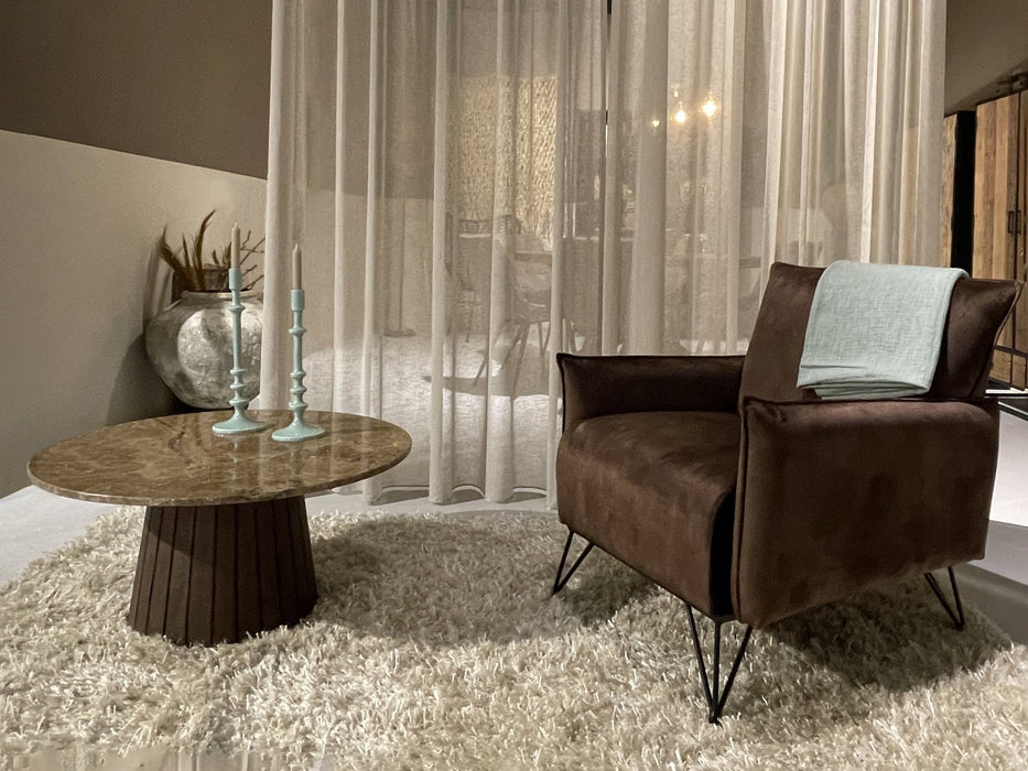 Salontafel Brix Emperador Mangohout Bruin 80 cm-Salontafels-Livingfurn