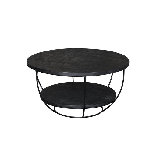 Salontafel Brix Evan Norris Mangohout Zwart 65 cm 65x65x34 cm-Salontafels-Livingfurn