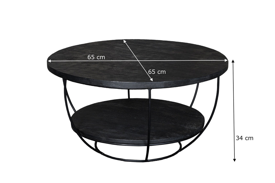 Salontafel Brix Evan Norris Mangohout Zwart 65 cm-Salontafels-Livingfurn