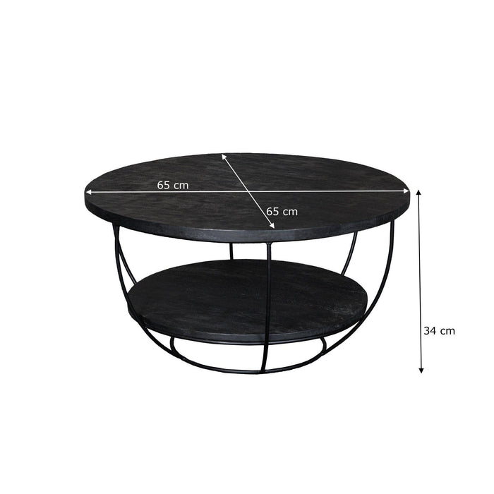 Salontafel Brix Evan Norris Mangohout Zwart 65 cm-Salontafels-Livingfurn