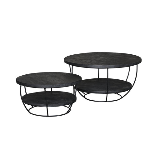 Salontafel Brix Evan Norris Mangohout Zwart 85 cm 85x85x44 cm-Salontafels-Livingfurn