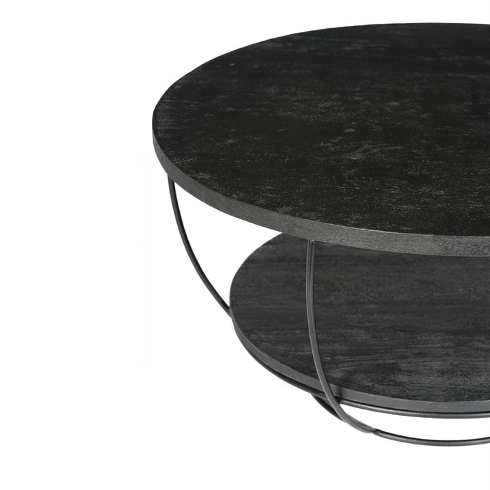Salontafel Brix Evan Norris Mangohout Zwart 85 cm 85x85x44 cm-Salontafels-Livingfurn