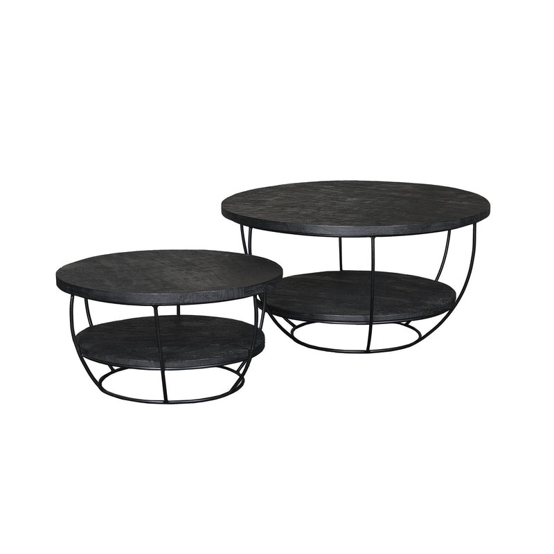 Salontafel Brix Evan Norris Mangohout Zwart 85 cm 85x85x44 cm-Salontafels-Livingfurn