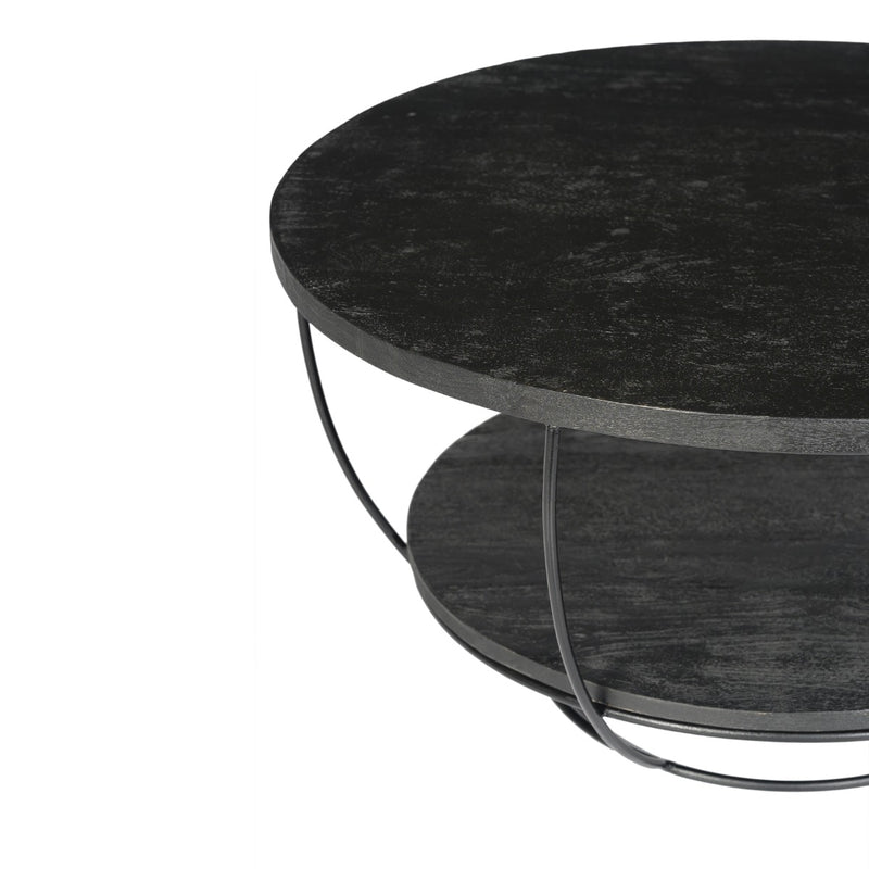 Salontafel Brix Evan Norris Mangohout Zwart 85 cm 85x85x44 cm-Salontafels-Livingfurn