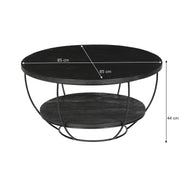 Salontafel Brix Evan Norris Mangohout Zwart 85 cm 85x85x44 cm-Salontafels-Livingfurn