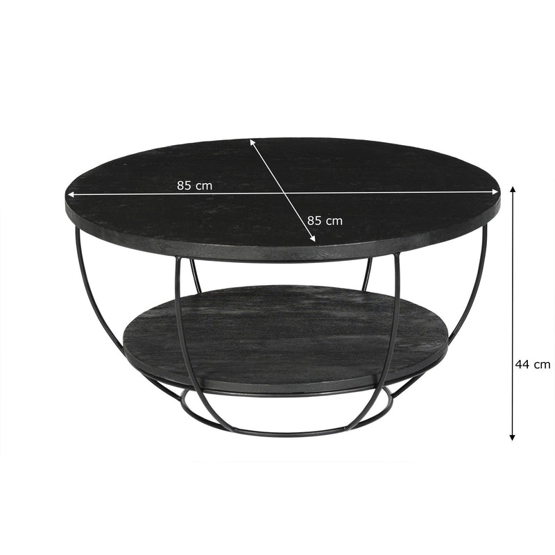 Salontafel Brix Evan Norris Mangohout Zwart 85 cm 85x85x44 cm-Salontafels-Livingfurn