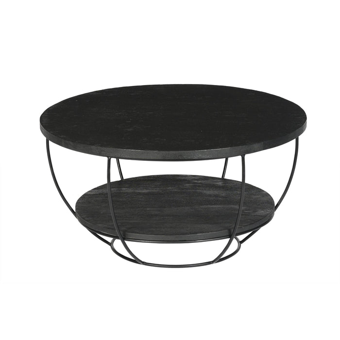 Salontafel Brix Evan Norris Mangohout Zwart 85 cm 85x85x44 cm-Salontafels-Livingfurn