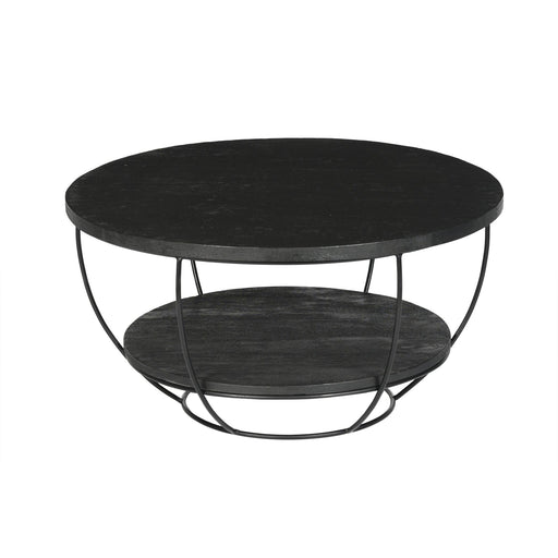 Salontafel Brix Evan Norris Mangohout Zwart 85 cm 85x85x44 cm-Salontafels-Livingfurn
