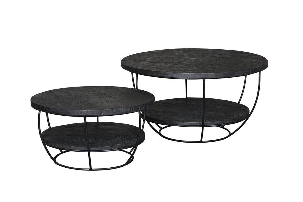 Salontafel Brix Evan Norris Mangohout Zwart 85 cm-Salontafels-Livingfurn