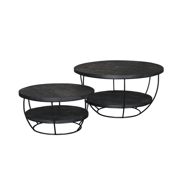 Salontafel Brix Evan Norris Mangohout Zwart 85 cm-Salontafels-Livingfurn