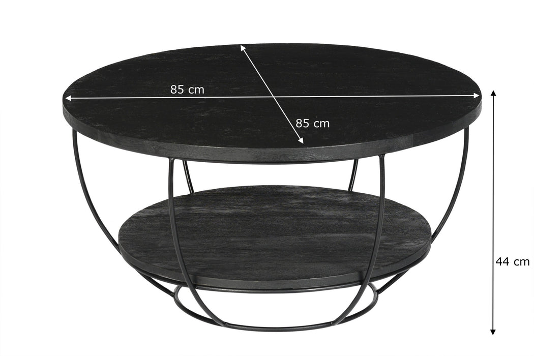 Salontafel Brix Evan Norris Mangohout Zwart 85 cm-Salontafels-Livingfurn