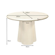 Salontafel Brix Salontafel Beton Crème wit 130 cm 130x130x76 cm-Salontafels-Livingfurn