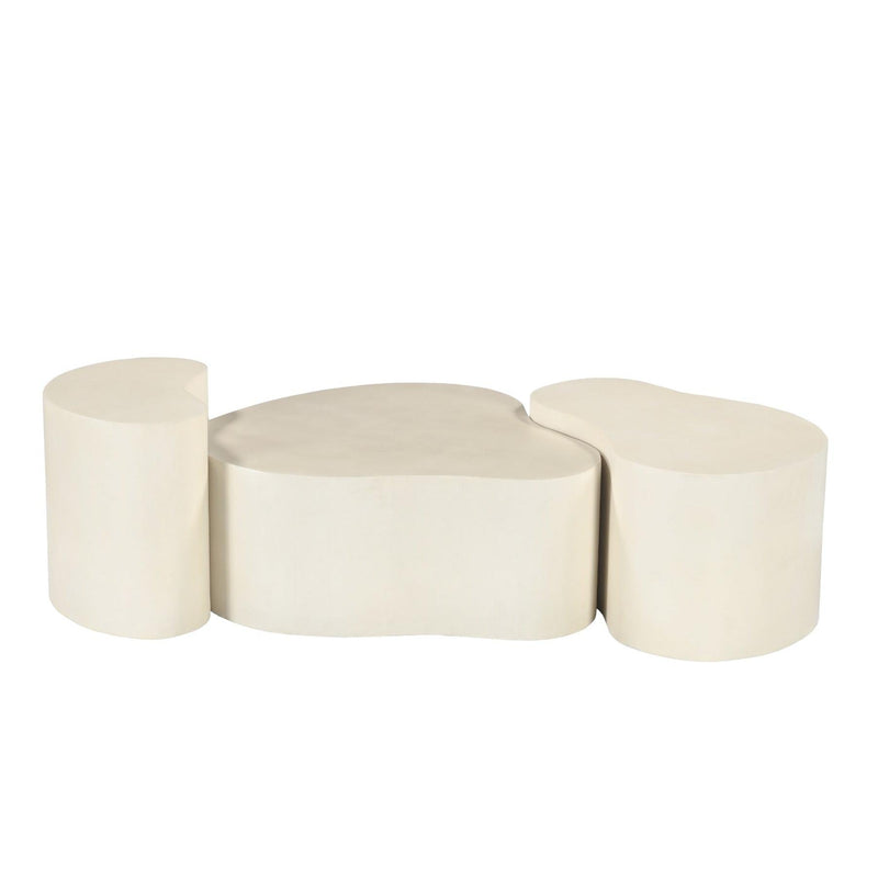 Salontafel Brix Salontafel Beton Crème wit 28x49 cm-Salontafels-Livingfurn