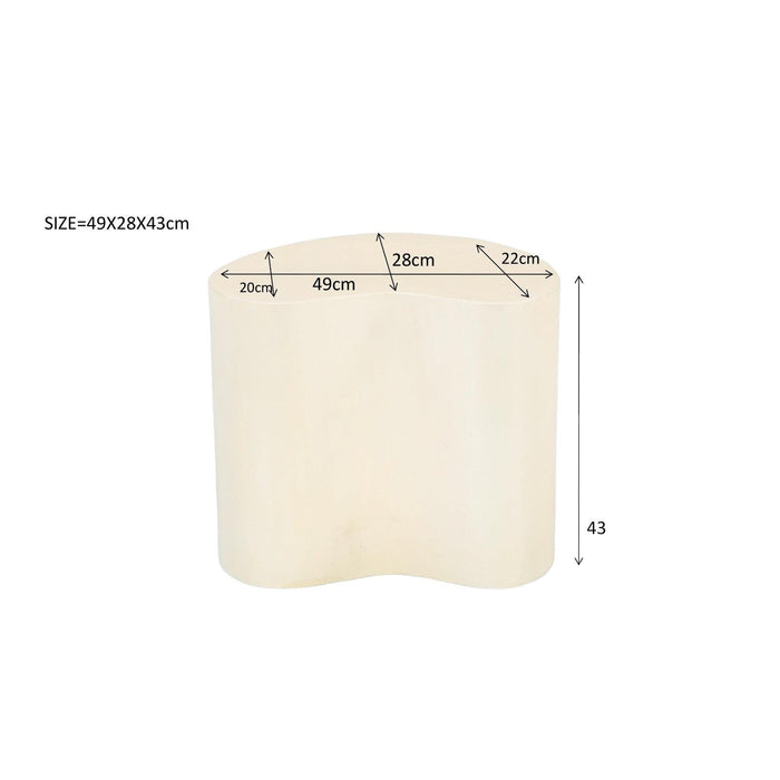 Salontafel Brix Salontafel Beton Crème wit 28x49 cm-Salontafels-Livingfurn