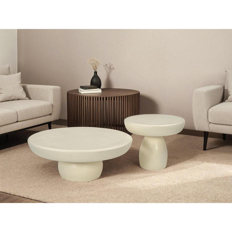 Salontafel Brix Salontafel Beton Crème wit 80 cm 80x80x30 cm-Salontafels-Livingfurn
