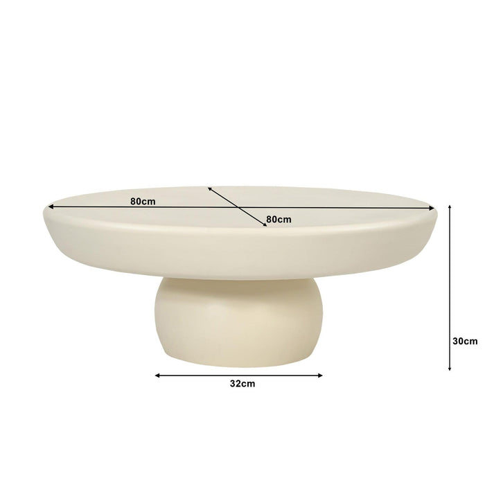 Salontafel Brix Salontafel Beton Crème wit 80 cm 80x80x30 cm-Salontafels-Livingfurn
