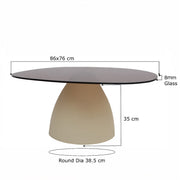 Salontafel Brix Salontafel Glas Beige 76 cm 76x86x35 cm-Salontafels-Livingfurn