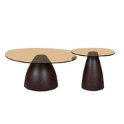 Salontafel Brix Salontafel Glas Bruin 76 cm 76x86x35 cm-Salontafels-Livingfurn