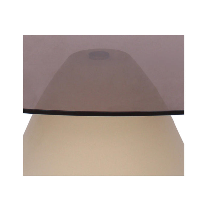 Salontafel Brix Salontafel Glas Crème wit 65x110 cm-Salontafels-Livingfurn